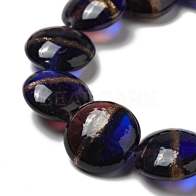 Handmade Gold Sand Lampwork Beads Strands LAMP-C008-03B-1