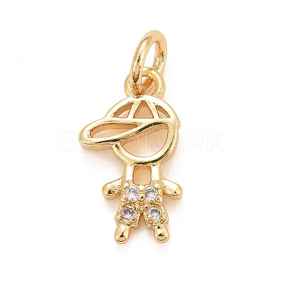 Eco-Friendly Brass Micro Pave Cubic Zirconia Pendants KK-M225-03G-1