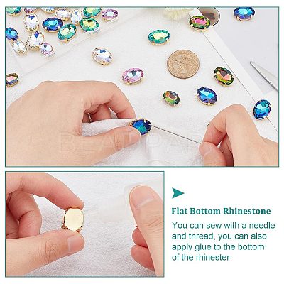 60Pcs 10 Style Oval Sew on Rhinestone DIY-UN0004-34-1