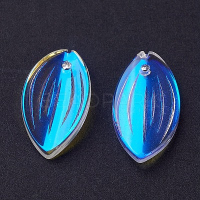 Electroplate Glass Pendants EGLA-L014-10-1