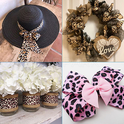 Leopard Printed Grosgrain Ribbons OCOR-TA0001-25-1