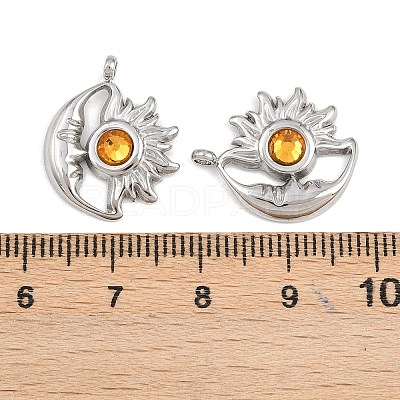 304 Stainless Steel Rhinestone Pendants STAS-Z166-24P-11-1