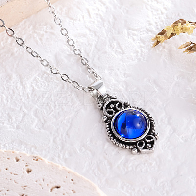 Bohemian Style Horse Eye Alloy with Resin Pendant Necklaces for Women FS-WG56C17-02-1