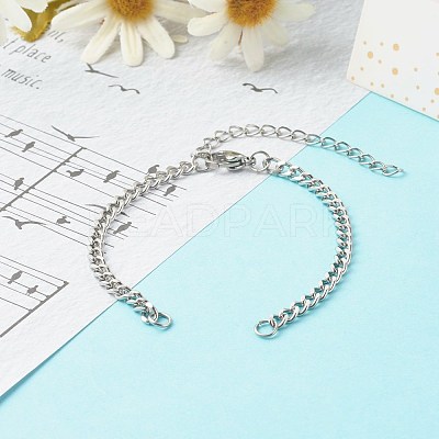 Tarnish Resistant 304 Stainless Steel Twisted Chains Bracelet Making AJEW-JB01064-1