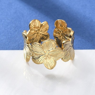 304 Stainless Steel Open Cuff Ring X-RJEW-C067-23G-1