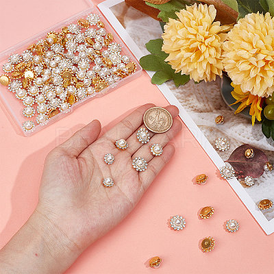 120Pcs 3 Style Flower Sew on Rhinestone FIND-GF0004-14-1
