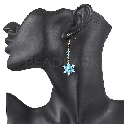 Glass Seed Beads Dnagle Earrings EJEW-MZ00501-03-1