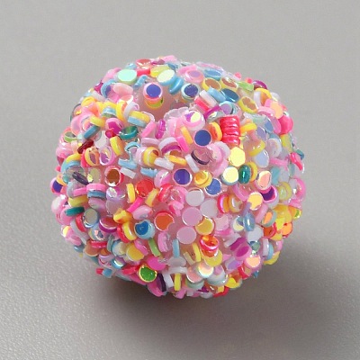 Opaque Acrylic Beads MACR-WH0010-12D-1