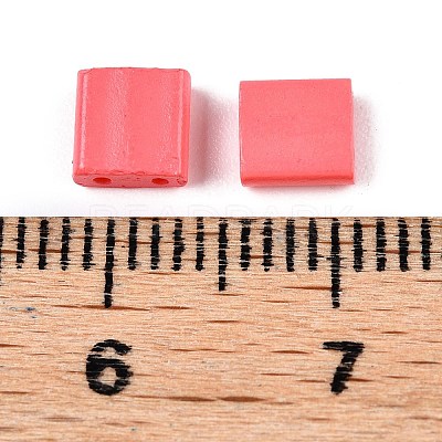 2-Hole Baking Paint Glass Seed Beads SEED-S023-17C-18-1
