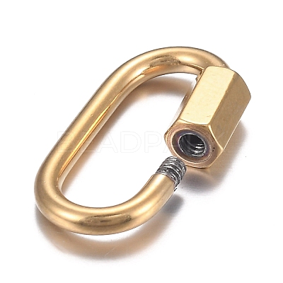 PVD Vacuum Plating 304 Stainless Steel Screw Carabiner Lock Charms STAS-H107-04B-G-1