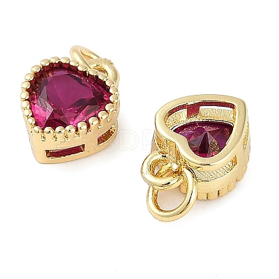 Real 18K Gold Plated Brass Inlaid Cubic Zirconia Charms ZIRC-L100-074G-06-1