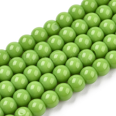 Opaque Solid Color Glass Beads Strands GLAA-T032-P4mm-06-1
