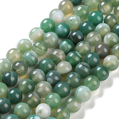 Natural Striped Agate/Banded Agate Beads Strands X-G-Z060-A01-B01-1