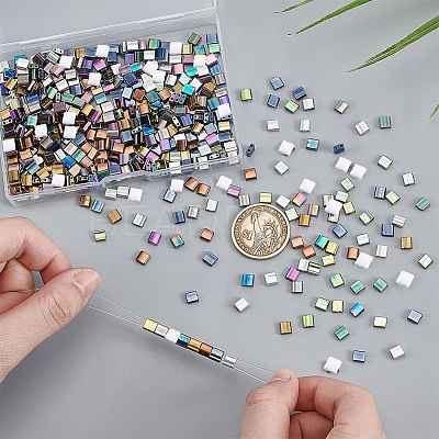 500Pcs 10 Colors Electroplate Glass Seed Beads SEED-PH0002-61-1