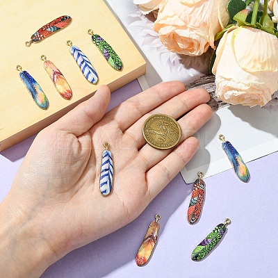 10Pcs 5 Colors Rack Plating Alloy Pendants FIND-YW0005-31-1