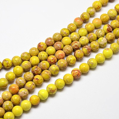 Natural Imperial Jasper Beads Strands G-I122-8mm-03-1