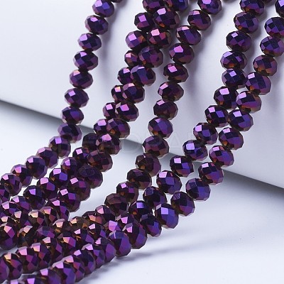 Electroplate Transparent Glass Beads Strands EGLA-A034-T2mm-UA06-1