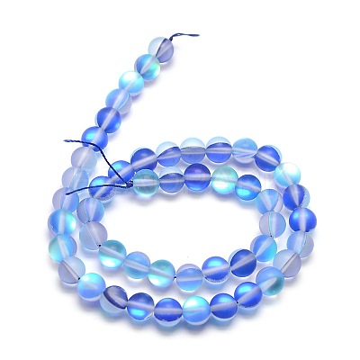 Synthetic Moonstone Beads Strands X-G-F142-8mm-08-1
