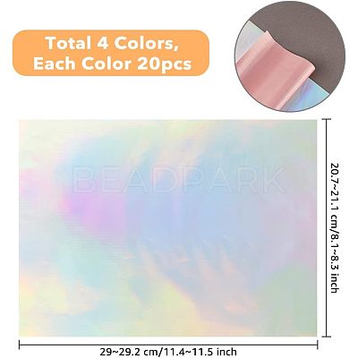 80Pcs 4 Colors A4 PET Stamping Hot Foil Paper DIY-FH0004-97-1