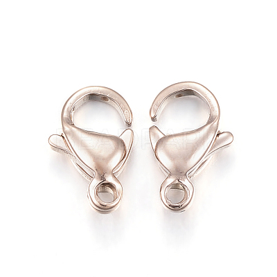 Ion Plating(IP) 304 Stainless Steel Lobster Claw Clasps X-STAS-H353-B-02RG-1