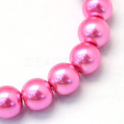 Baking Paint Pearlized Glass Pearl Round Bead Strands HY-Q003-6mm-54-1