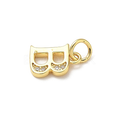 Brass Micro Pave Cubic Zirconia Charms KK-I382-03G-B-1