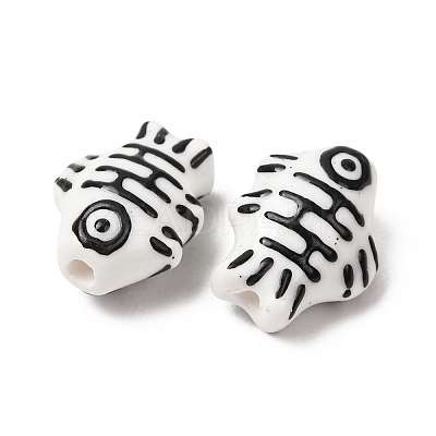Handmade Printed Porcelain Beads PORC-F005-03B-03-1