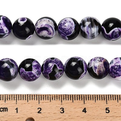 Dyed Natural Fire Crackle Agate Beads Strands G-G203-10E-10mm-1