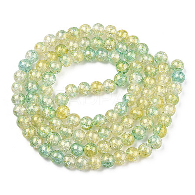 Baking Paint Crackle Glass Bead Strands DGLA-R053-05F-1