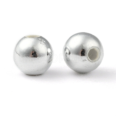 Plating Plastic Acrylic Round Beads PACR-L003-6mm-S-1