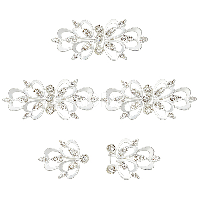 4Pcs Zinc Alloy Rhinestone Snap Lock Clasps FIND-FG0003-45B-1