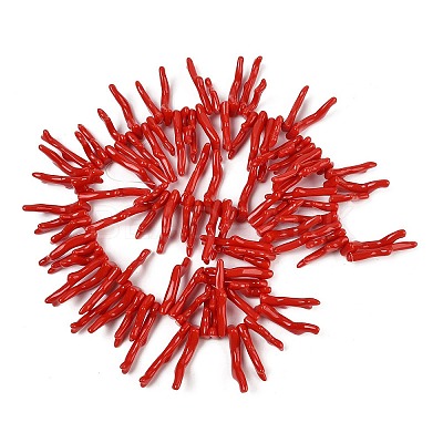 Opaque Acrylic Imitation Coral Beads Strands SACR-P033-01A-06-1