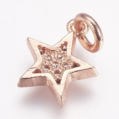 Brass Micro Pave Cubic Zirconia Charms LS-ZIRC-G087-35RG-1