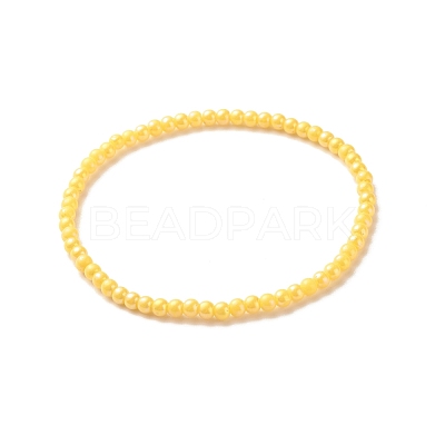 7Pcs 7 Color Candy Color Round Acrylic Beaded Stretch Anklets Set AJEW-AN00488-1