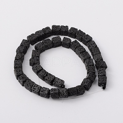 Natural Lava Rock Beads Strands G-L435-01-6mm-18-1