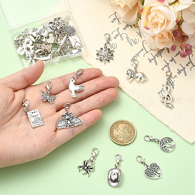 30Pcs Alloy Pendant Decoratons HJEW-YW00530-1