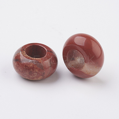 Natural Red Jasper European Beads LS-X-G-G740-14x8mm-04-1