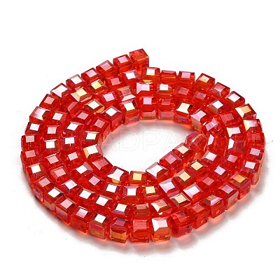 Electroplate Glass Beads Strands LS-EGLA-R030-6x6mm-01-1