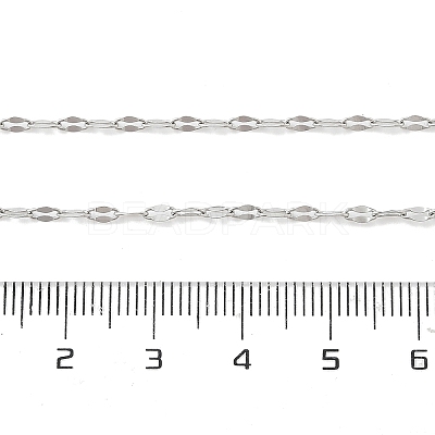 Non-Tarnish 304 Stainless Steel Dapped Chain Necklace for Men Women NJEW-E076-02P-1