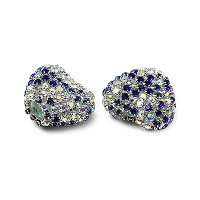 Sparkling Acrylic Heart Beads with Rhinestone Embellishment LS-OACR-NH0001-02A-04-1