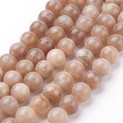 Natural Sunstone Beads Strands X-G-G099-10mm-14-1