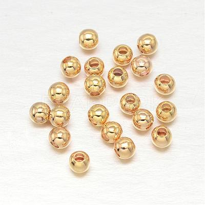 Real Gold Plated Brass Round Spacer Beads KK-L147-197-2mm-NR-1