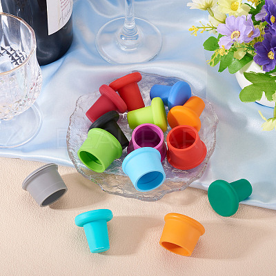 14Pcs 14 Styles Silicone Bottle Stopper AJEW-TA0002-54-1