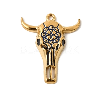 304 Stainless Steel Enamel Pendants X-STAS-G386-01G-01-1