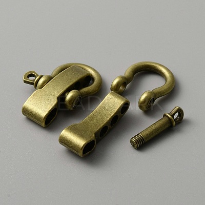 Tibetan Style Alloy D-Ring Anchor Shackle Clasps FIND-WH0032-99AB-1