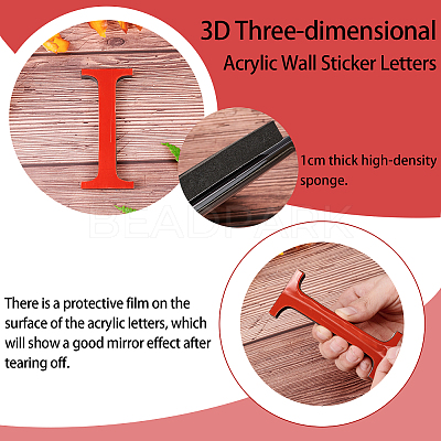 Acrylic Mirror Wall Stickers Decal DIY-CN0001-13B-I-1