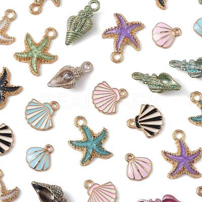 30Pcs 3 Styles 5 Colors Alloy Enamel Pendants ENAM-FS0003-46-1
