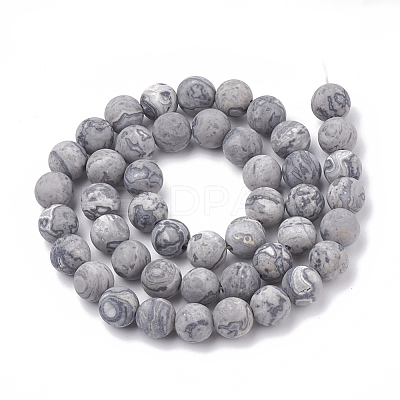 Natural Map Stone/Picasso Stone/Picasso Jasper Beads Strands G-T106-220-1