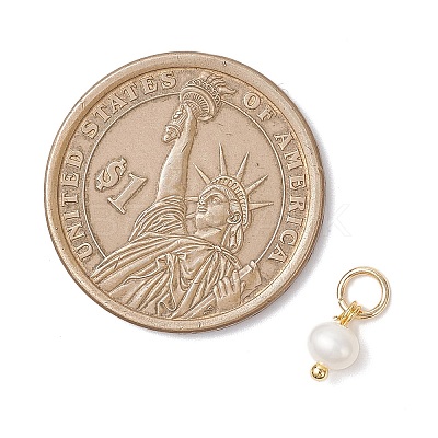 Natural Cultured Freshwater Pearl Potato Charms PALLOY-JF04505-01-1