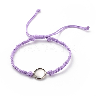 Adjustable Koran Waxed Polyester Cord Bracelets AJEW-JB01131-02-1